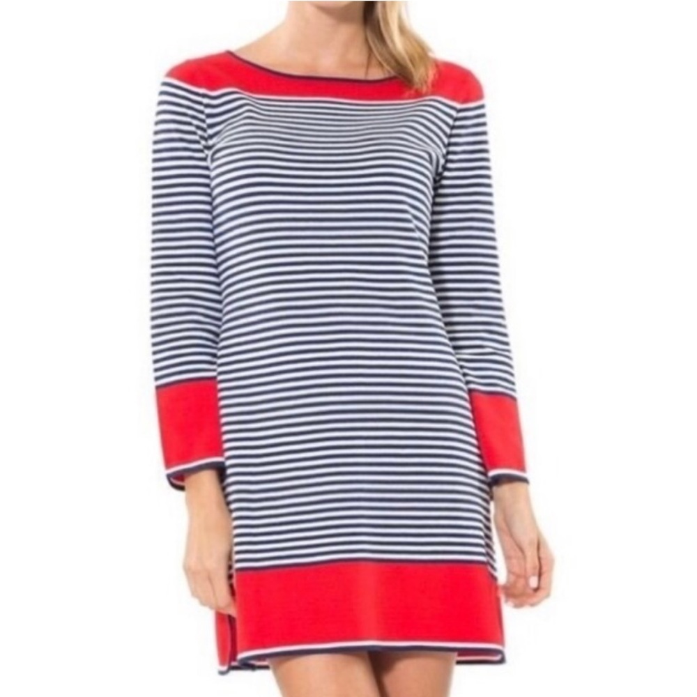 STS Sail to Sable Women's L Knit Sweater Dress Striped Long Sleeves Preppy - Picture 1 of 6